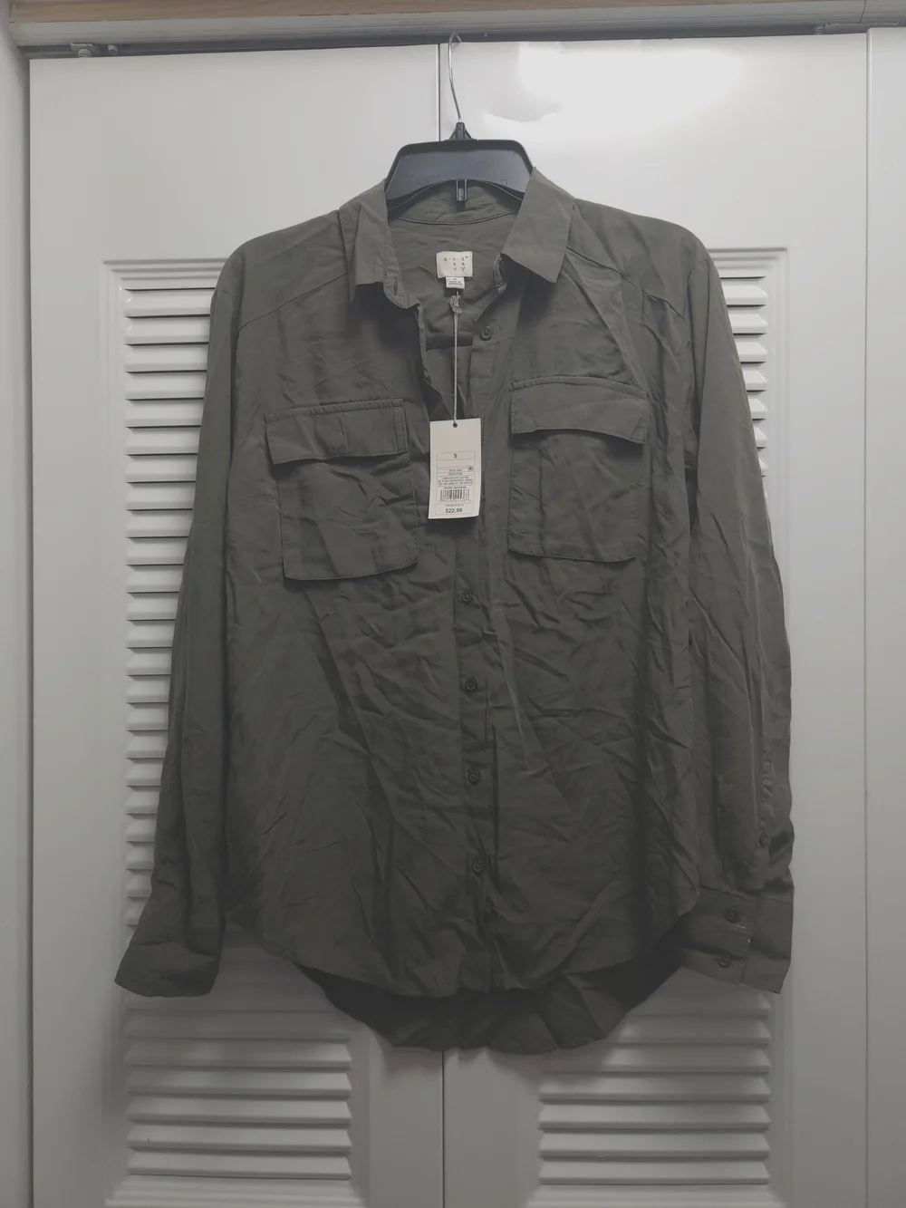 A New Day Olive Green Utility Shirt – Women’s Small | NWT